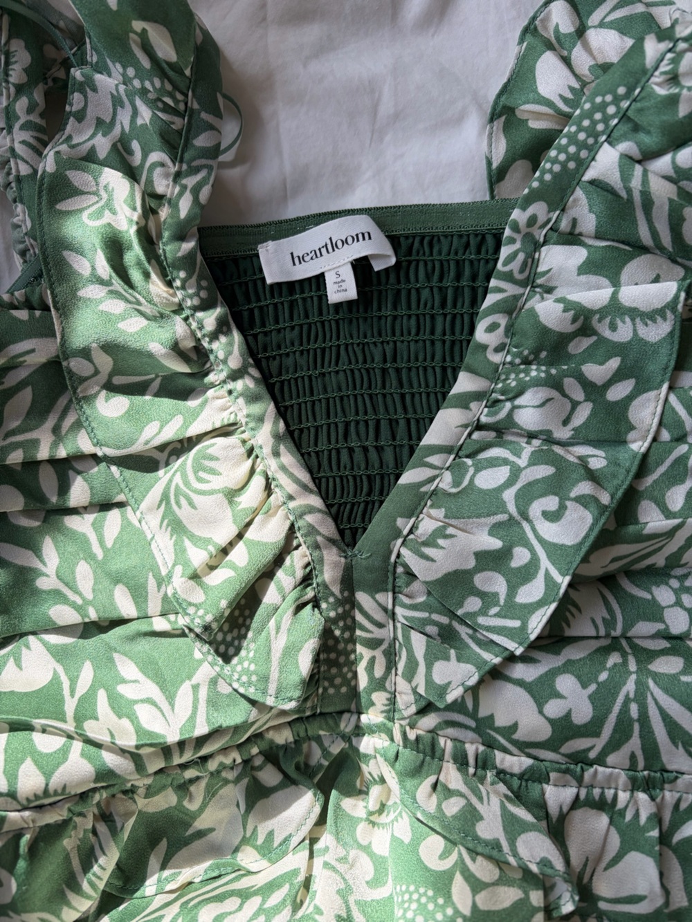Heartloom Sage Green Floral Ruffle V-Neck Maxi Dress - Picture 7 of 8